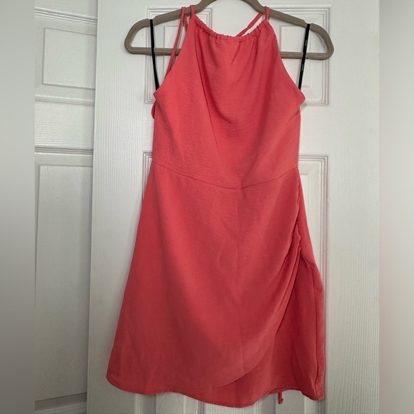 Forever 21 Coral Mini Dress Open Back with Ties - Picture 2 of 5